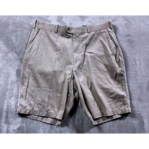 Peter Millar Chino Shorts Men's 36 Flat Front Khaki Tan